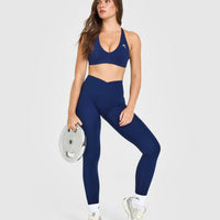 Unified Micro Bralette White Logo | Midnight