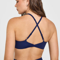 Unified Micro Bralette White Logo | Midnight