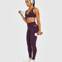Unified High Waisted Pocket Leggings | Blackberry Purple