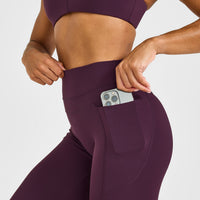 Unified High Waisted Pocket Leggings | Blackberry Purple