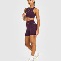 Unified High Waisted Pocket Shorts 6" | Blackberry Purple