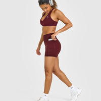 Unified High Waisted Pocket Shorts 6" | Rosewood