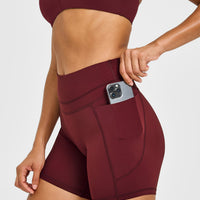 Unified High Waisted Pocket Shorts 6" | Rosewood