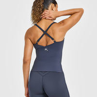 Unified V Neck Cross Back Vest White Logo | True Blue