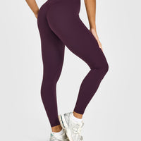 Unified Wrap Leggings White Logo | Blackberry Purple