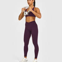 Unified Wrap Leggings White Logo | Blackberry Purple