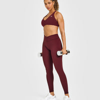 Unified Wrap Leggings White Logo | Rosewood