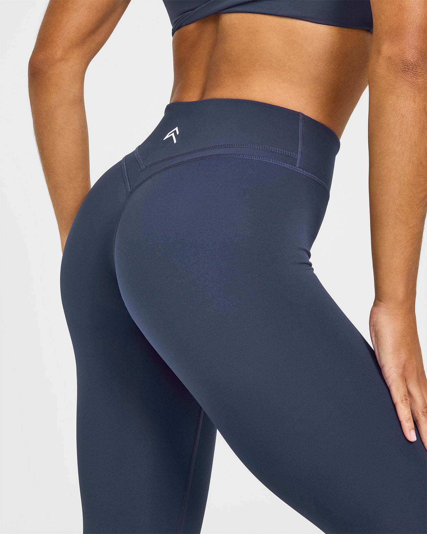 Unified Wrap Leggings White Logo | True Blue