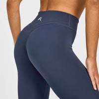 Unified Wrap Leggings White Logo | True Blue