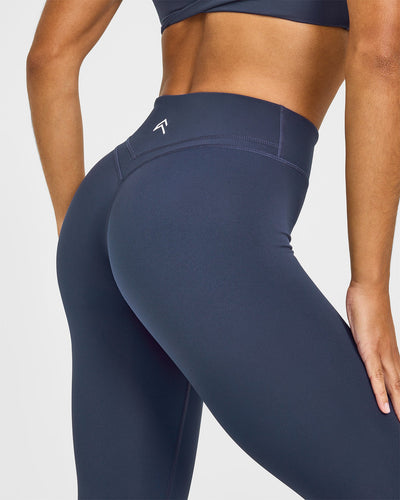 Unified Wrap Leggings White Logo | True Blue