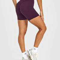 Unified Wrap Shorts White Logo 6" | Blackberry Purple