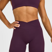 Unified Wrap Shorts White Logo 6" | Blackberry Purple