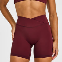Unified Wrap Shorts White Logo 6" | Rosewood