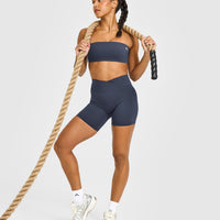 Unified Wrap Shorts White Logo 6" | True Blue