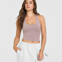Cotton Fitted Mid Vest | Dusty Purple