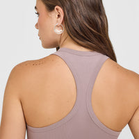 Cotton Fitted Mid Vest | Dusty Purple