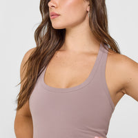 Cotton Fitted Mid Vest | Dusty Purple