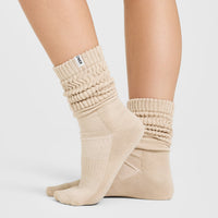 Slouchy Lounge Socks 2 Pack | Sand/ White