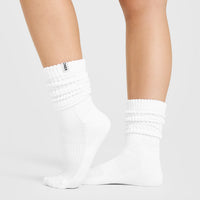Slouchy Lounge Socks 2 Pack | Sand/ White