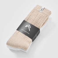 Slouchy Lounge Socks 2 Pack | Sand/ White