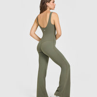 SoftMotion™ Scoop Back Flared All In One Long | Alpine Green