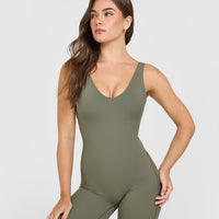 SoftMotion™ Scoop Back Flared All In One Long | Alpine Green