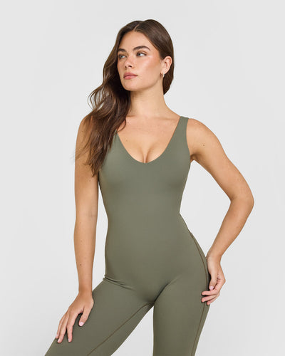 SoftMotion™ Scoop Back Flared All In One Long | Alpine Green