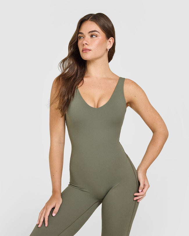 SoftMotion™ Scoop Back Flared All In One Long | Alpine Green