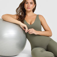 SoftMotion™ Scoop Back Flared All In One Long | Alpine Green