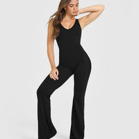 SoftMotion™ Scoop Back Flared All In One Long | Black