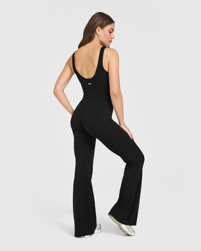 SoftMotion™ Scoop Back Flared All In One Long | Black