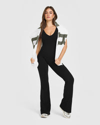 SoftMotion™ Scoop Back Flared All In One Long | Black