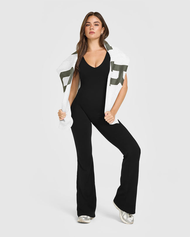 SoftMotion™ Scoop Back Flared All In One Long | Black
