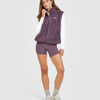 Fleece Gilet with Chest Pocket | Vintage Purple