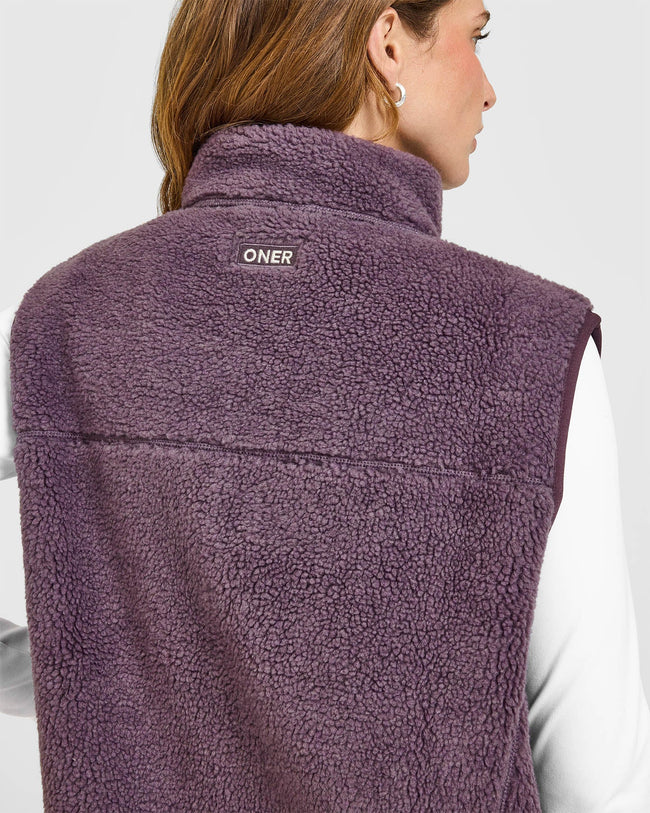 Fleece Gilet with Chest Pocket | Vintage Purple
