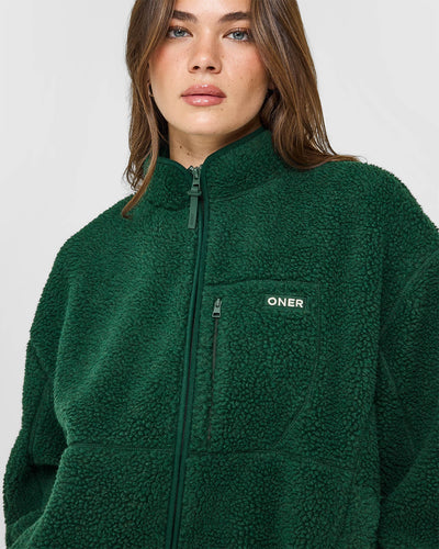 Fleece Jacket with Chest Pocket | Racing Green