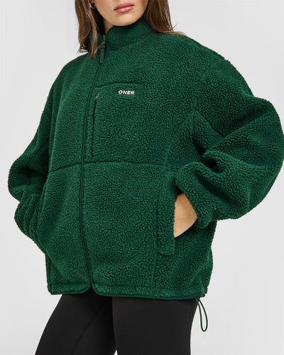 Fleece Jacket with Chest Pocket | Racing Green