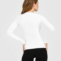 Mellow™ Rib Long Sleeve Cardigan | White