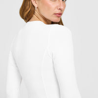 Mellow™ Rib Long Sleeve Cardigan | White