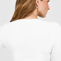 Mellow™ Rib Mid Long Sleeve Cardigan | White