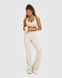 SoftMotionâ„¢ Bralette with White Logo | Sand