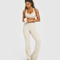 SoftMotionâ„¢ Bralette with White Logo | Sand