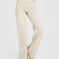 SoftMotionâ„¢ Straight Leg Bottoms with White Logo | Sand