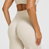 SoftMotionâ„¢ Straight Leg Bottoms with White Logo | Sand