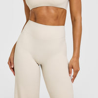SoftMotionâ„¢ Straight Leg Bottoms with White Logo | Sand