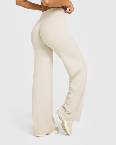 SoftMotionâ„¢ Straight Leg Bottoms with White Logo | Sand