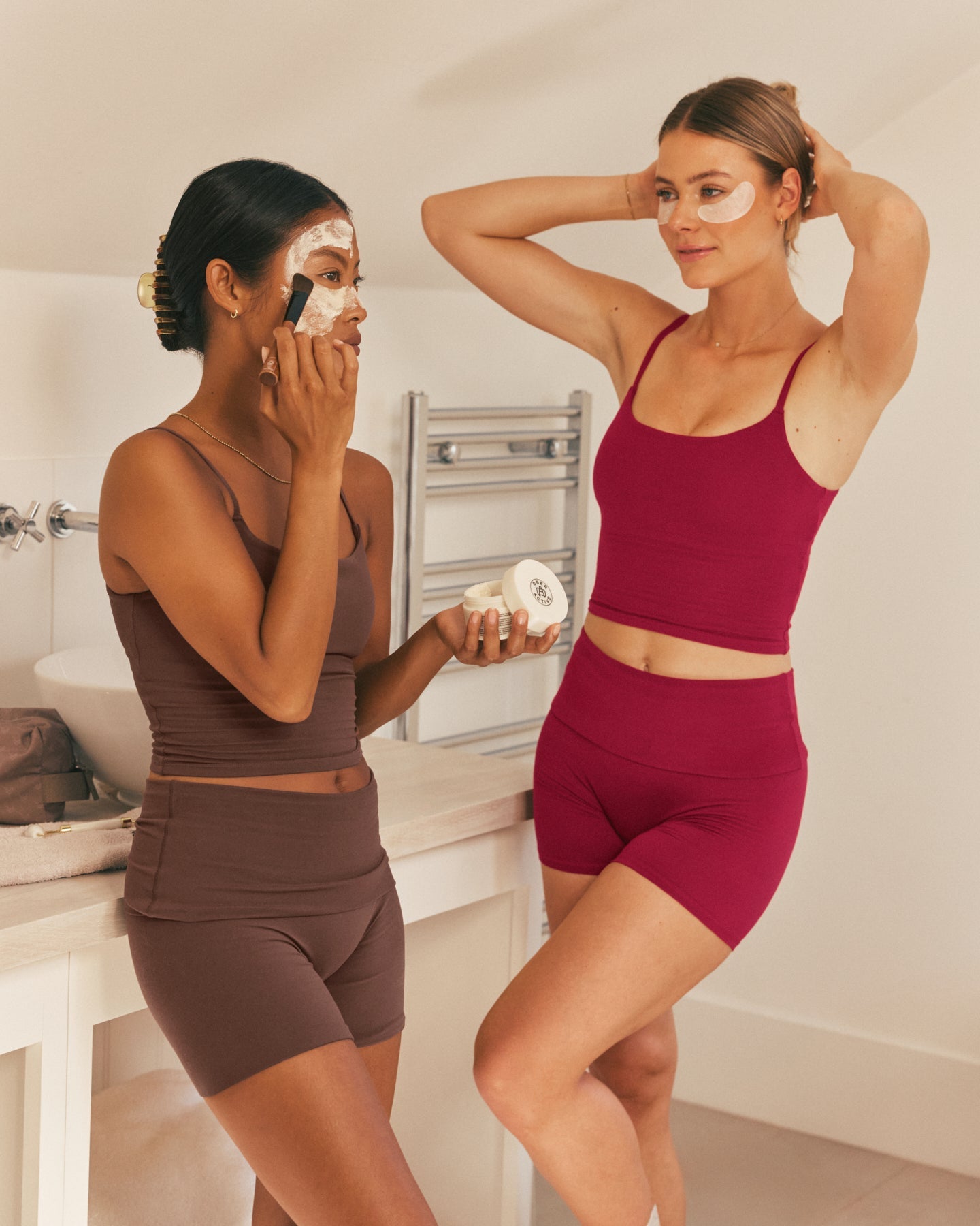 SoftMotion™ Fold Over Shorts 6" with White Logo | Espresso Brown