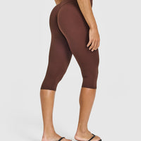 SoftMotion™ High Waisted Capri Leggings | Espresso Brown
