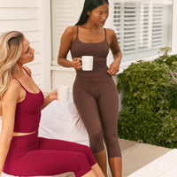 SoftMotion™ High Waisted Capri Leggings | Espresso Brown