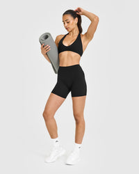 SoftMotion™ High Waisted Shorts 6" | Black